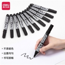 得力黑色粗頭記號(hào)筆 